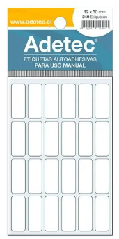 ETIQUETA MANUAL 12X30MM ADETEC1