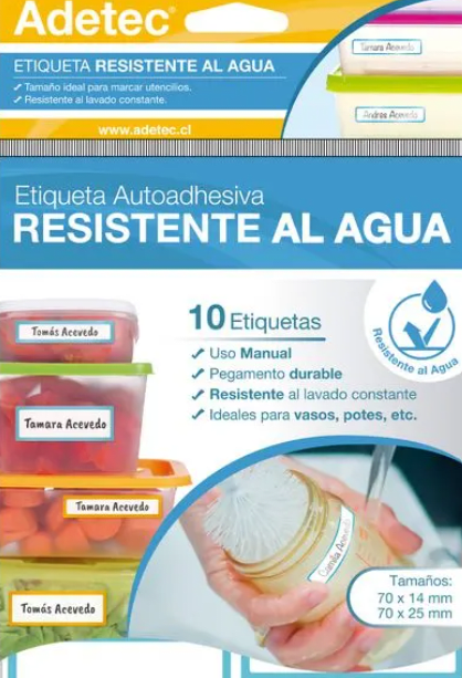 ETIQUETA AUTOADHESIVA RESISTENTE AL AGUA 70X14 Y 70X25 10 UNIDADES1
