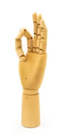MANO MASCULINA ARTICULADA DE MADERA 28CM JM1