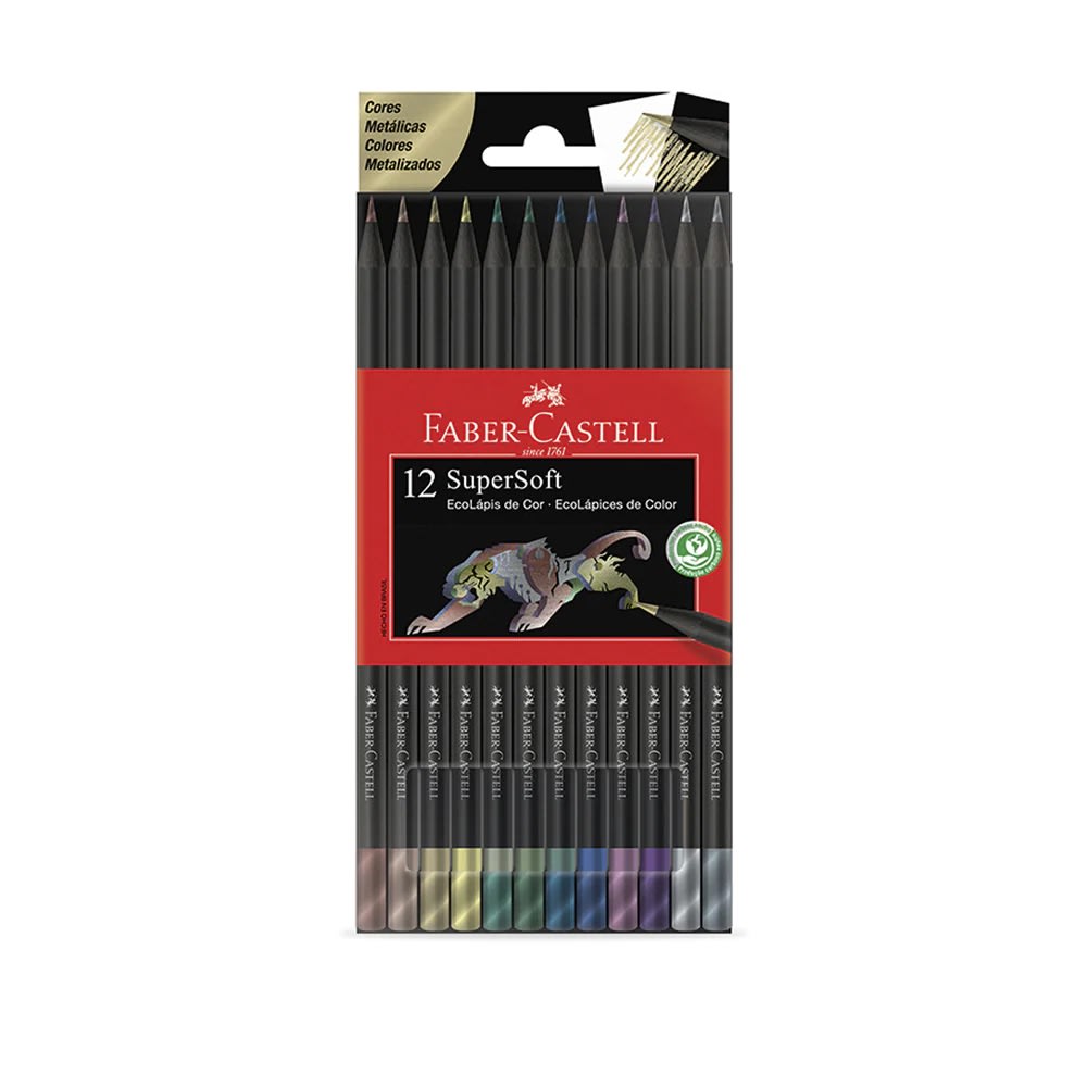 LÁPICES SUPER SOFT METÁLICOS 12 COLORES FABER-CASTELL1