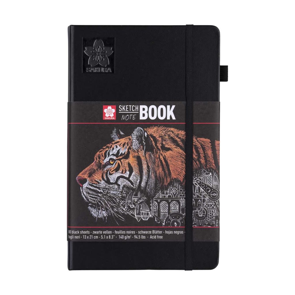 SKETCHBOOK PAPEL NEGRO 140G 13X21CM 80HJ SAKURA1