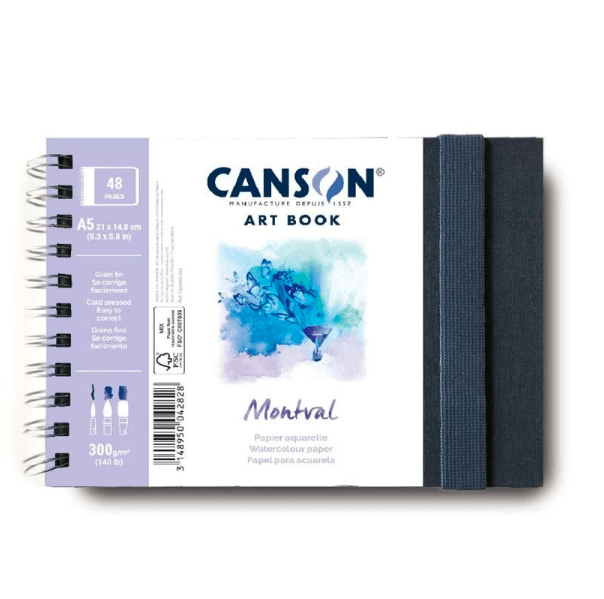 ART BOOK MONTVAL ACUARELA 300G GRANO FINO A5 CANSON1