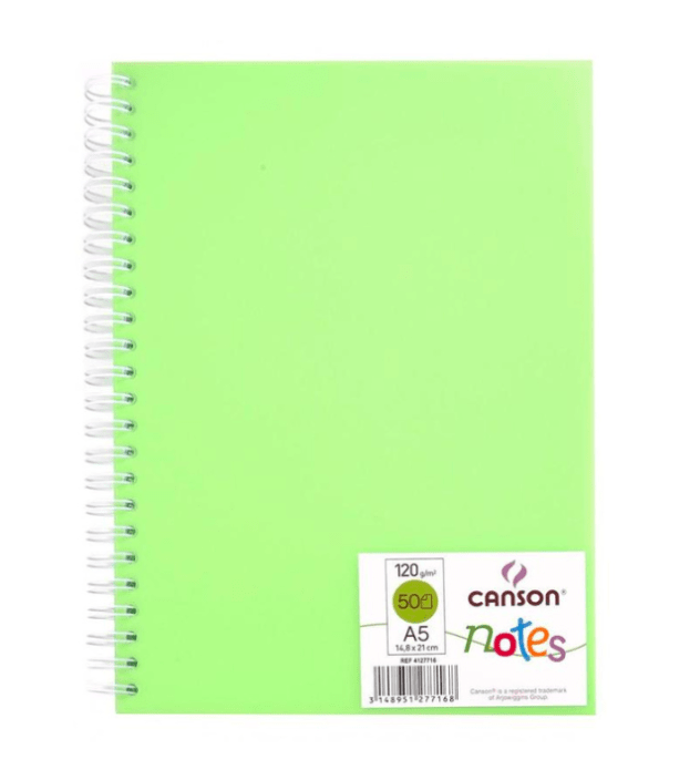 SKETCH BOOK NOTES 120G A5 50HJ VERDE CANSON1