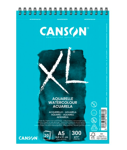 CROQUERA XL ACUARELA 300G A5 30HJ CANSON1