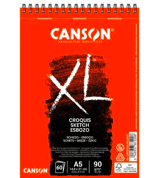 CROQUERA XL CROQUIS 90G A5 60HJ CANSON1