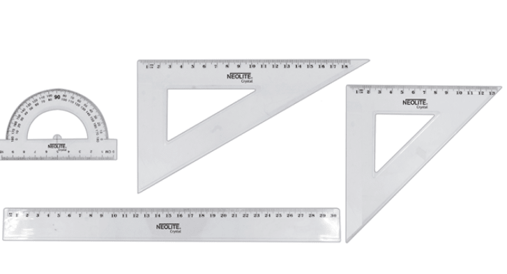 SET GEOMETRÍA 30CM CRYSTAL 4 PIEZAS NEOLITE1