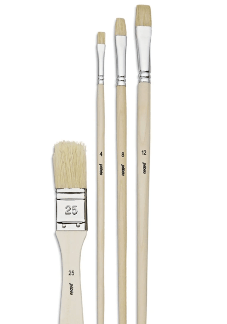 PINCELES  N°4;8;12 Y BROCHA N°25 ACRILICO Y OLEO1