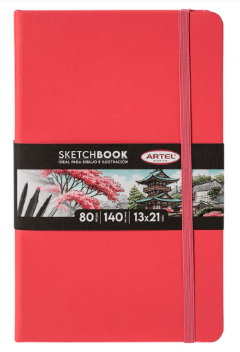 SKETCHBOOK 13X21 CM 140 GRS 80 HOJAS ROSADA1