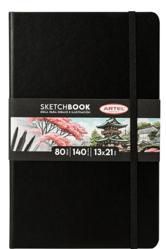 SKETCHBOOK 13X21 CM 140 GRS 80 HOJAS NEGRO1