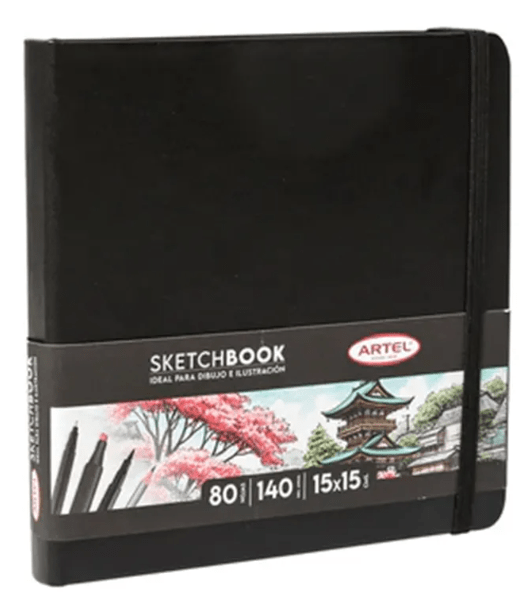SKETCHBOOK 15X15 CM 140 GRS 80 HOJAS NEGRA1