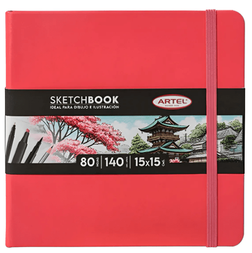 SKETCHBOOK 15X15 CM 140 GRS 80 HOJAS ROSADA1