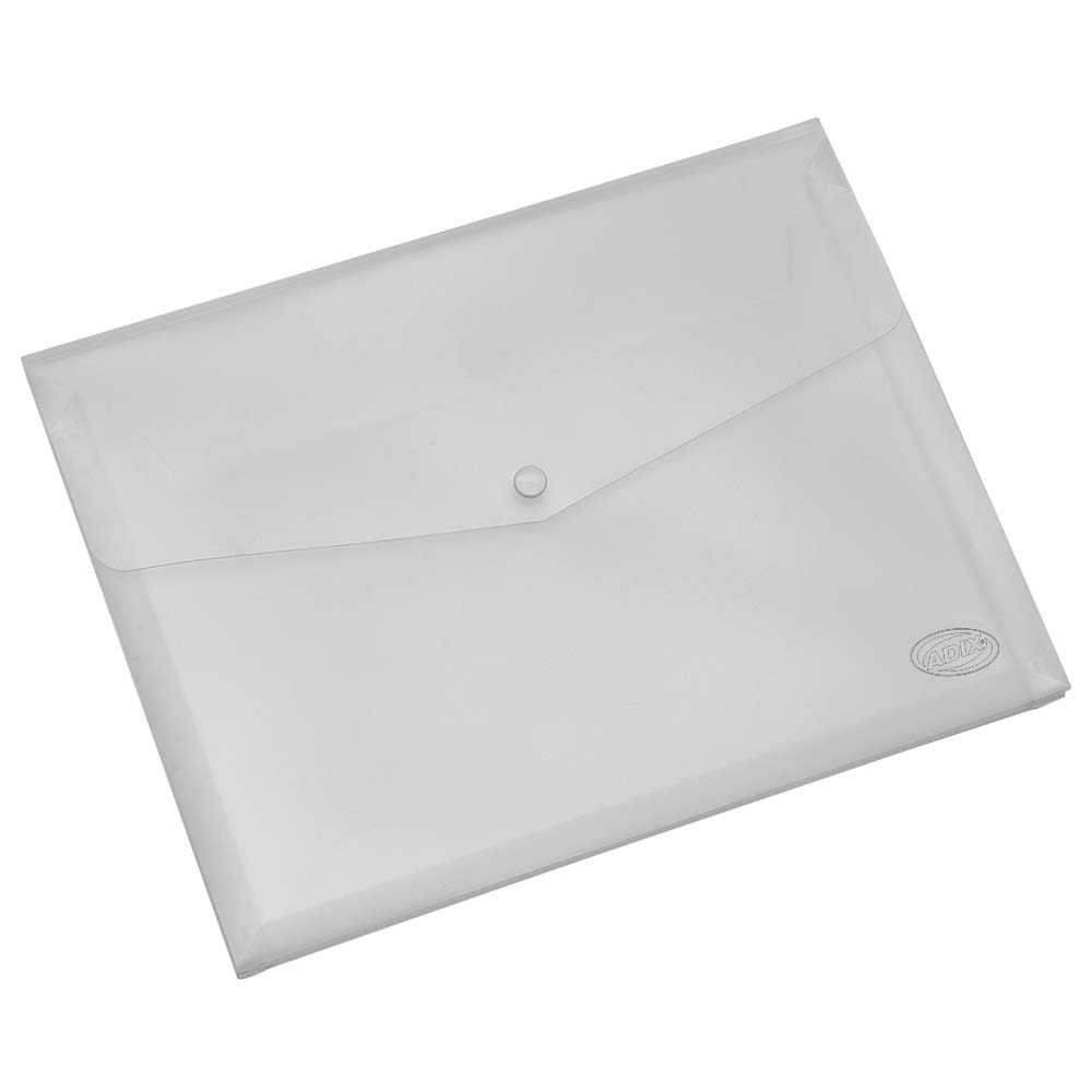 SOBRE PLÁSTICO TRANSPARENTE CON BROCHE  A4 ADIX1