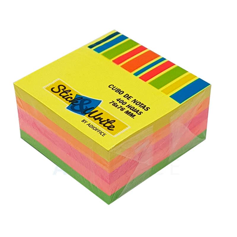 NOTAS ADHESIVAS 76X76MM NEÓN MIX 400HJ1