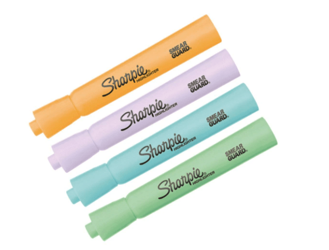 SET DESTACADORES TANK PASTEL 4 COLORES SHARPIE1