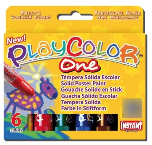 TÉMPERA SÓLIDA ESCOLAR PLAYCOLOR 6 COLORES INSTANT1