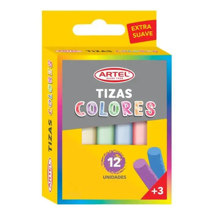 TIZAS DE COLORES (12UN) ARTEL1