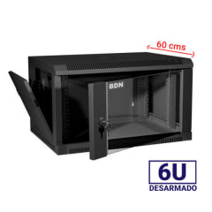 GABINETE RACK 6U BDN 60CM PARED NEGRO