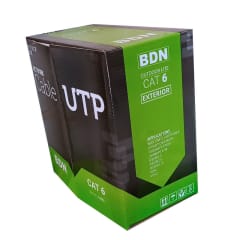 RT CABLE U-UTP CAT6 EXTERIOR COBRE 23AWG NEGRO 305M