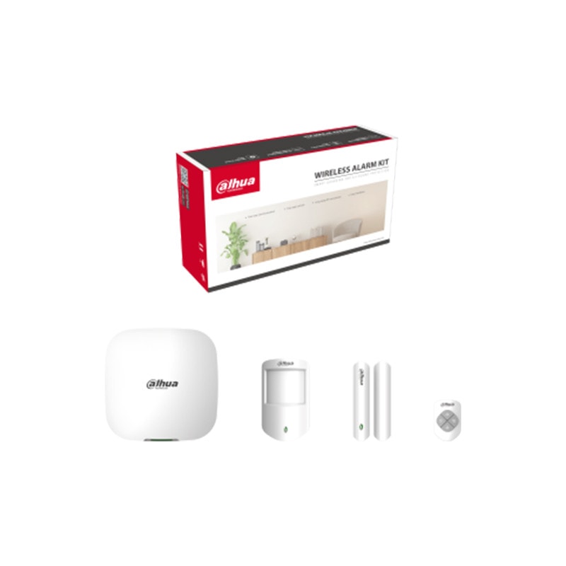 KIT ALARMA INALAMBRICO DAHUA HUB LLAVERO MAGNETICO PIR1
