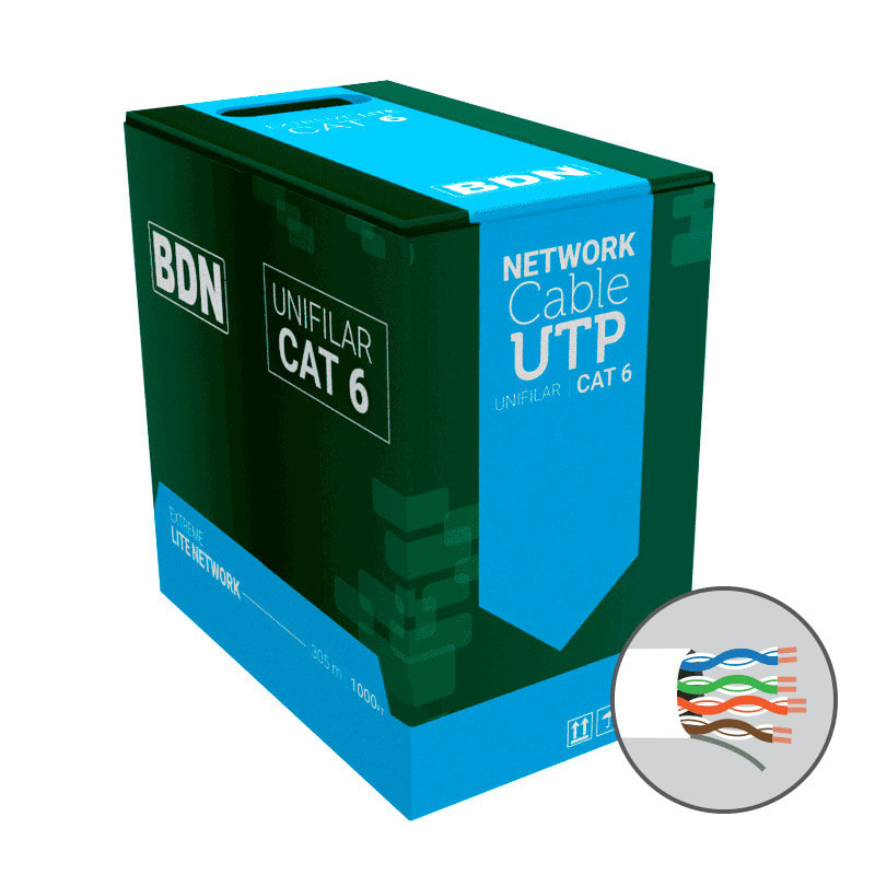 BDN CABLE U-UTP CAT6 COBRE 24AWG BLANCO 305M1