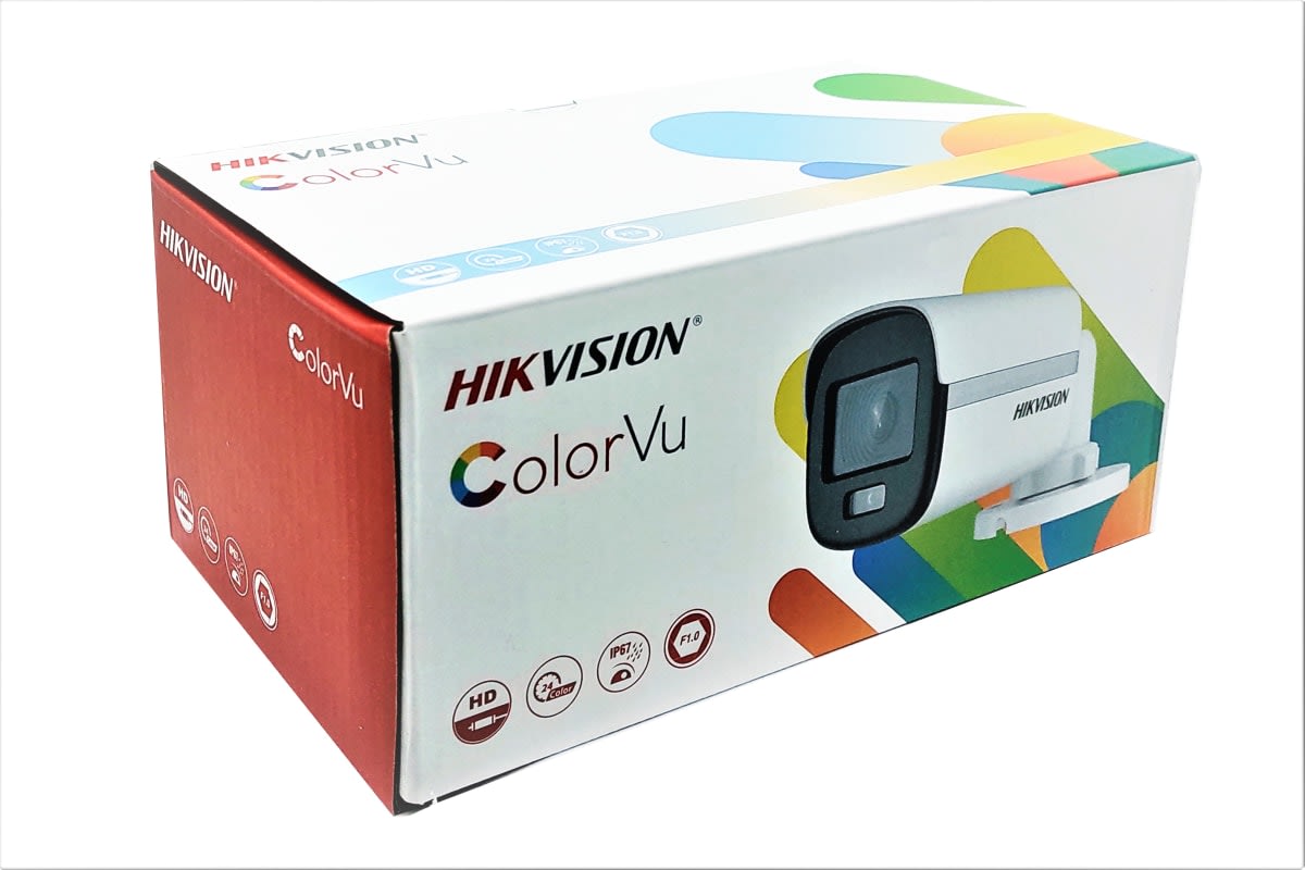 CAMARA BULLET FULL HD 2MP LENTE 2.8MM COLORVU LITE C/LUZ 20METROS IP67 DS-2CE10DF0T-PF1