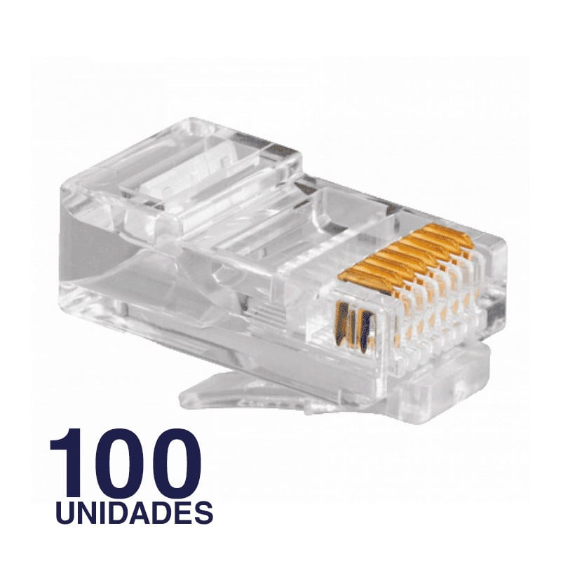 Conector RJ45 Pass Through CAT6 Macho FTP - 100 Unidades