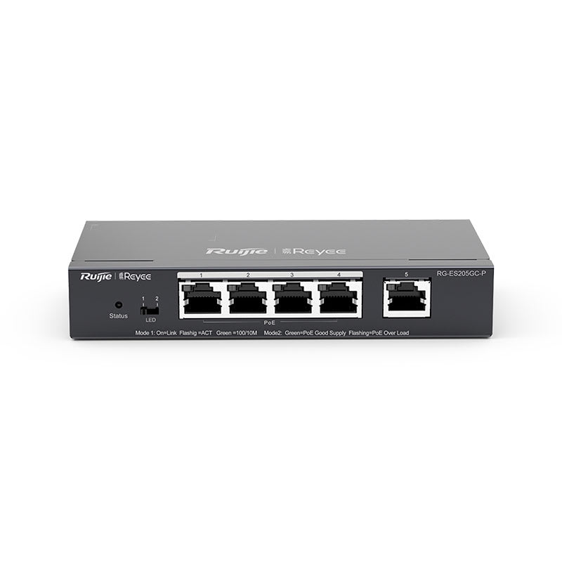 RG-ES205GC-P Switch 4-PoE 4-1000 Smart Admin Cloud