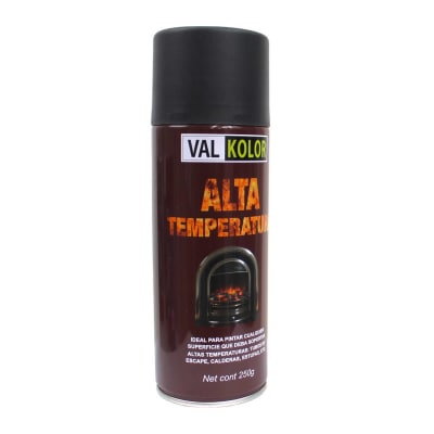 Pintura spray alta temperatura negro mate 250gr Val Kolor2