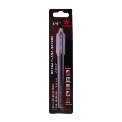 Broca plana para madera 1'' Hemic