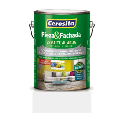 Esmalte al agua blanco invierno satinado pieza&fachada 1 gl. Ceresita1
