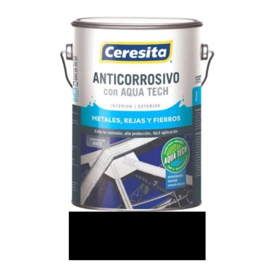 Antióxido negro 1 gl. con Aqua Tech interior/exterior Ceresita (anticorrosivo)1