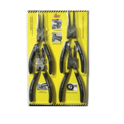 Juego de alicates sacaseguros 7'' 4 pzas Crowman