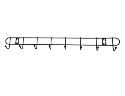 Perchero pared 8 ganchos negro