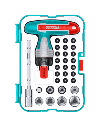 Kit de destornillador 31 pzas con llave de mango