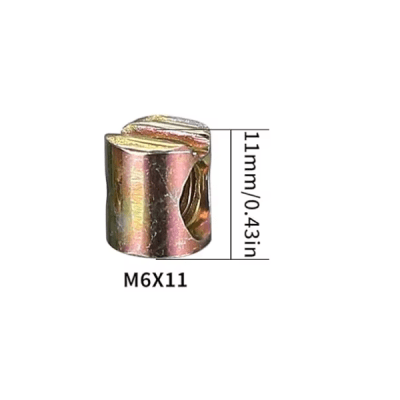 Tuerca cilindrica M6x11mm 1 unidad dorada