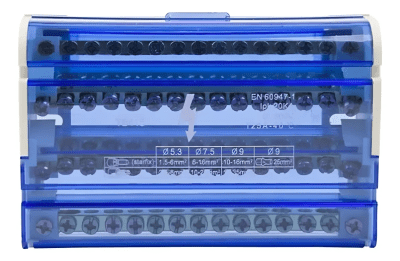 Barra repartidor tetrapolar 4x15 125 Amp