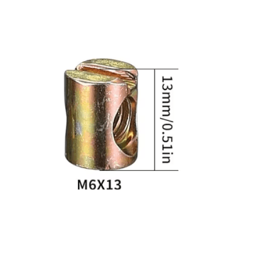 Tuerca cilindrica M6x13mm 1 unidad dorada1