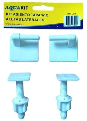 Tornillos para tapa asiento W.C aletas laterales Aquakit