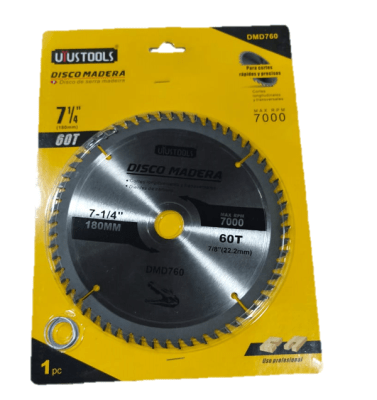 Disco de sierra 7 1/4'' (180mm) 60 dientes corte madera