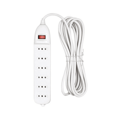 Alargador 6 tomas c/interruptor 1.5 m. blanco Stanford