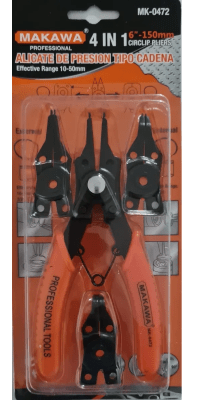 Juego de alicates saca seguros 6'' 4 en 1 Makawa
