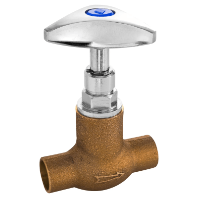LLave de paso bronce 1/2'' con manilla antillanca cromada