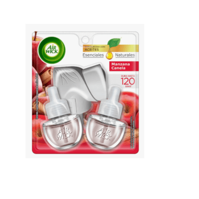 Aromatizante ambiental electrico + 2 recargas manzana canela Air Wick
