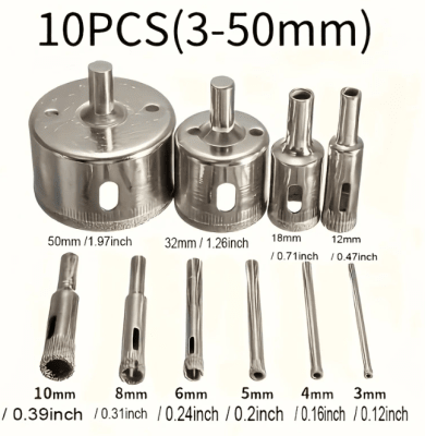 Set sierra copa azulejos porcelanato vidrio ceramica 10 pzas (3-50mm)