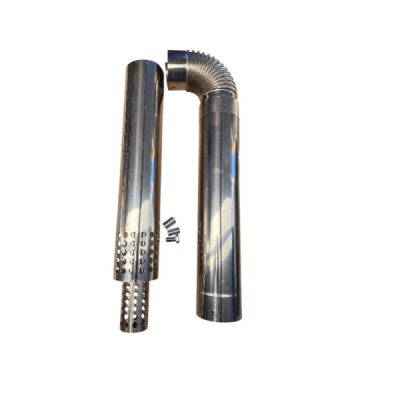 Kit ducto calefon Ø60cm tiro forzado ac. inox. largo 2x50cm