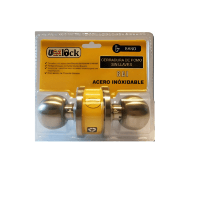 Cerradura de baño pomo dorado Usalock1