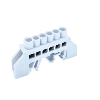 Barra aislada de conexion riel din 6 polos blanco Stanford