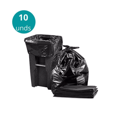 Bolsa basura 150x92x40 negra 0.06mm 10 unidades
