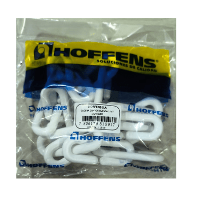 Cadena plastica eslabón grande blanco  1 metro