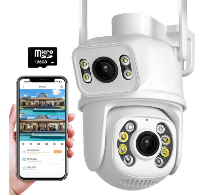 Camara de seguridad exterior wifi 4k 8mp c/tarjeta 128g